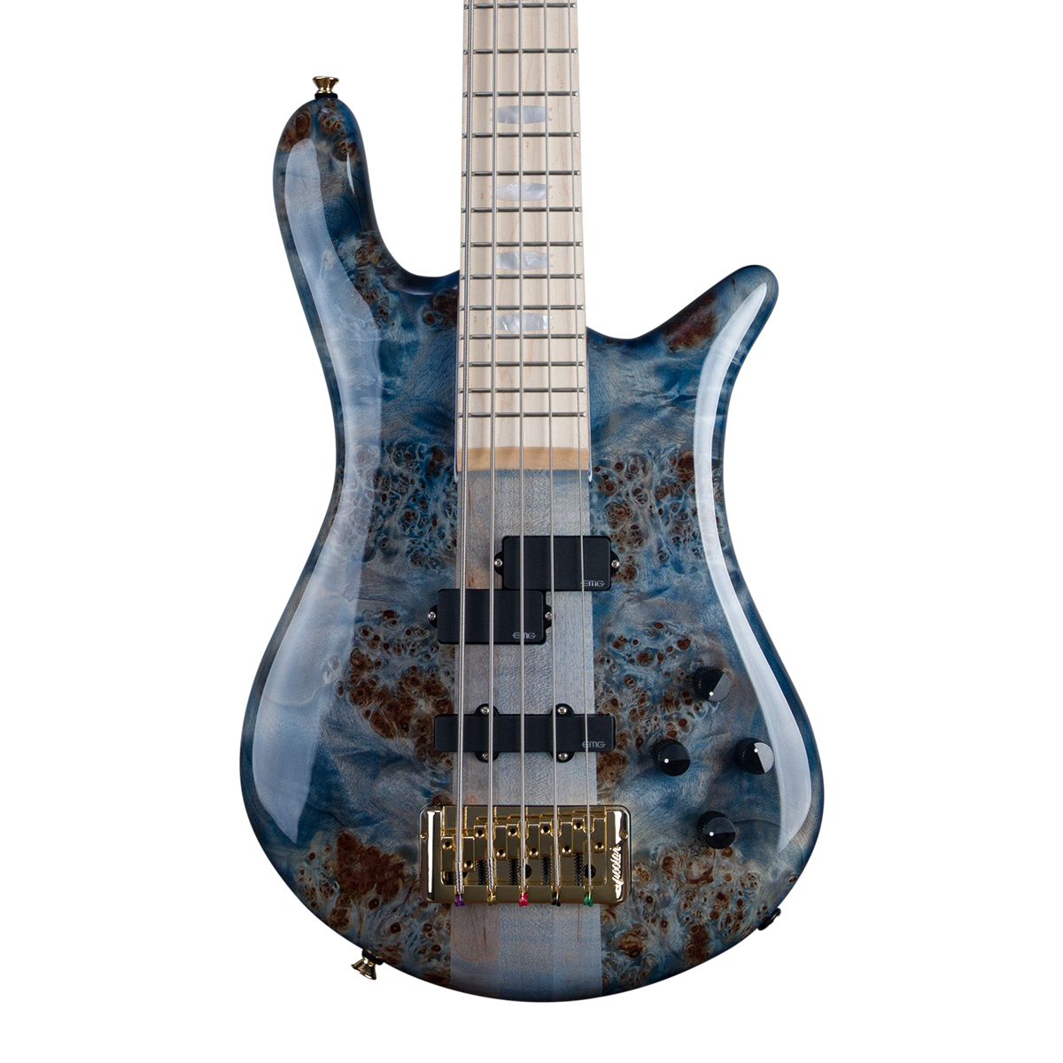 CHUCKSCLUSIVE Spector Euro 5 LT 5-String Bass Guitar - Exotic Poplar Burl Blue Fade