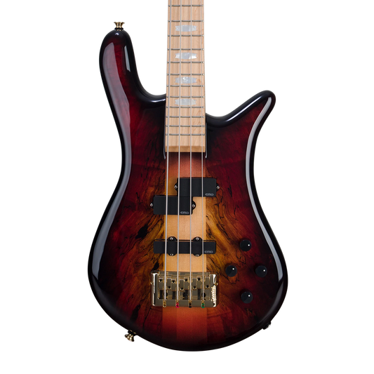 CHUCKSCLUSIVE Spector Euro 4 LT Spalted Maple Bass Guitar - Fire Red Burst
