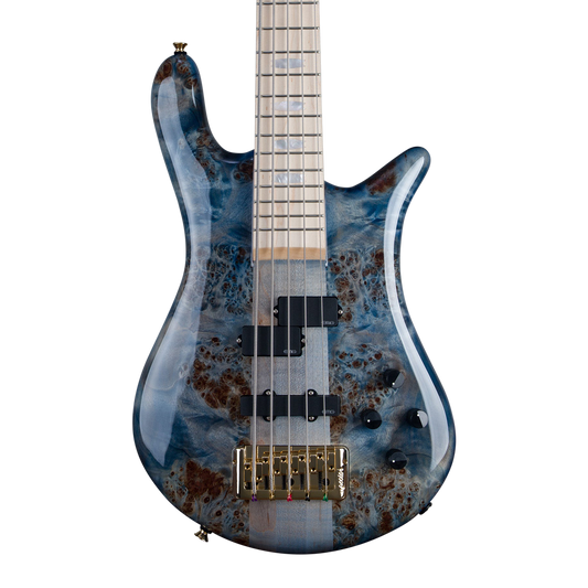 CHUCKSCLUSIVE Spector Euro 5 LT 5-String Bass Guitar - Exotic Poplar Burl Blue Fade