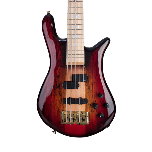 CHUCKSCLUSIVE Spector Euro 5 LT Spalted Maple Bass Guitar - Fire Red Burst